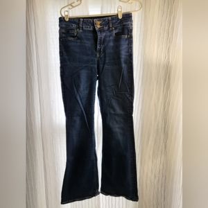 American Eagle Outfitters hi-rise flare jeans, size 10 short, stretch